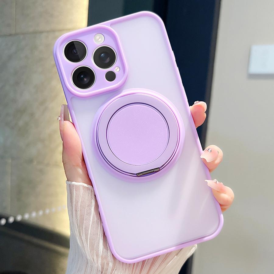 360° Metal Ring Bracket Magnetic Case for iPhone 16 15 14 Plus 13 11 12 Pro Max Hardware Kickstand Silicone Magsafe Soft Cover