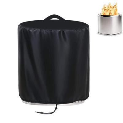 Funda para fogata de tela Oxford, resistente al agua y a los rayos UV, protege contra el polvo, la lluvia, la nieve y las hojas. Protector para fogata de exterior con asa y cordón ajustable.