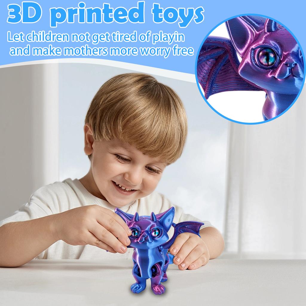 16cm3D Printed Angel Demons Cat Movable Joint Cute Pet Desktop Cute Toy Decompression Ornaments Blind Boxs
