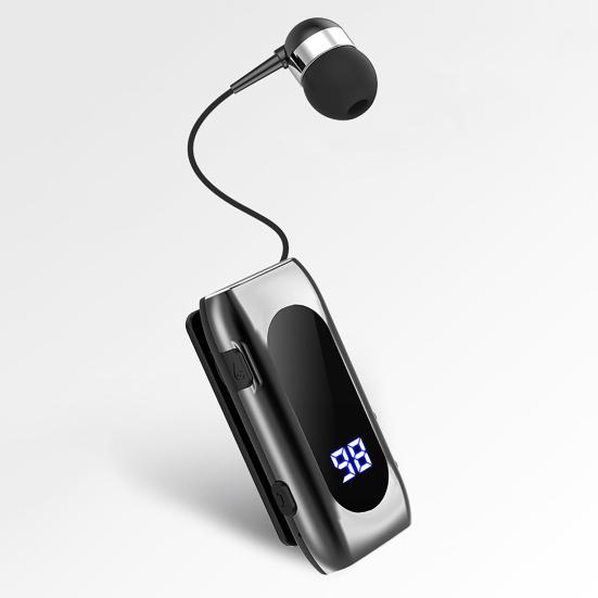 K55 Bluetooth-kompatibler Kopfhörer Anrufvibrationserinnerung Kragenclip Teleskopkabel Mini In-Ear Sport