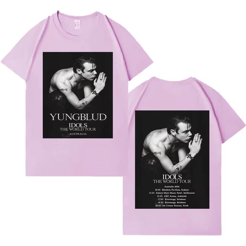 Rapper Yungblud World Tour 2026 Spring Summer Print Short Sleeve Top Mens Women Gothic Pop Music Crewneck Cozy Casual Tshirt