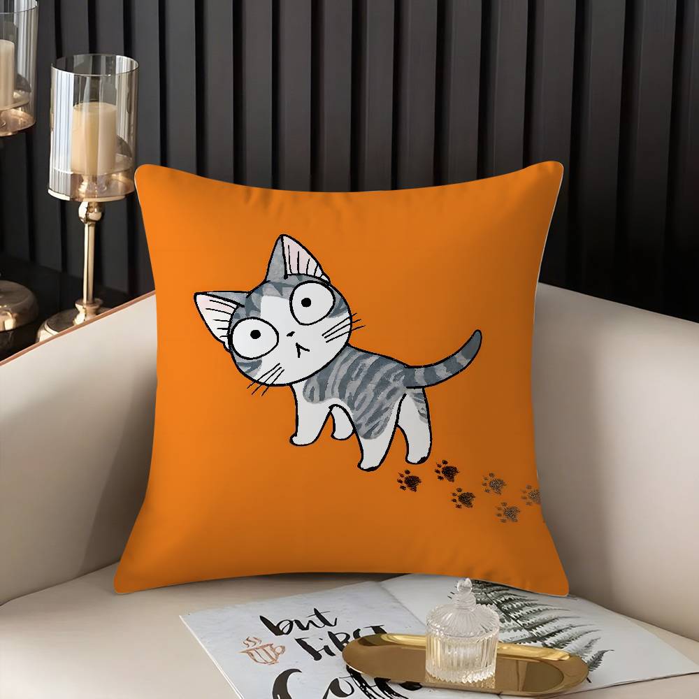 C-Chi'S Sweet Home Pillow Case Home Dorm Chair Back Short Plush Double-Sided Printing Office Nap Time Cushion Cover