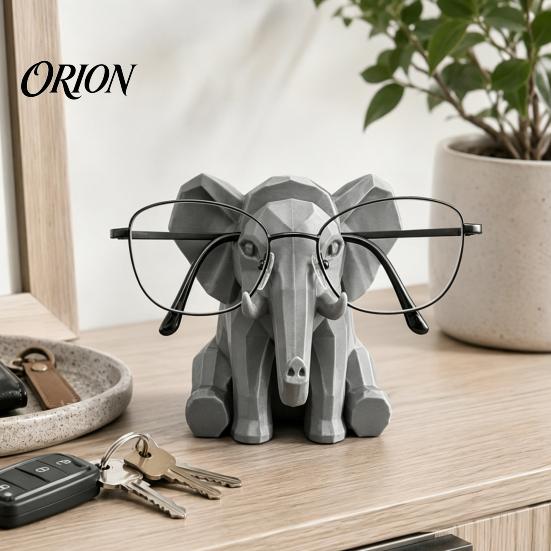 3D Printed Spectacle Stand Elephant Shape Glasses Holder, Geometric Eyeglass Display Stable Desktop Storage Organizer, Decorative Ornament for