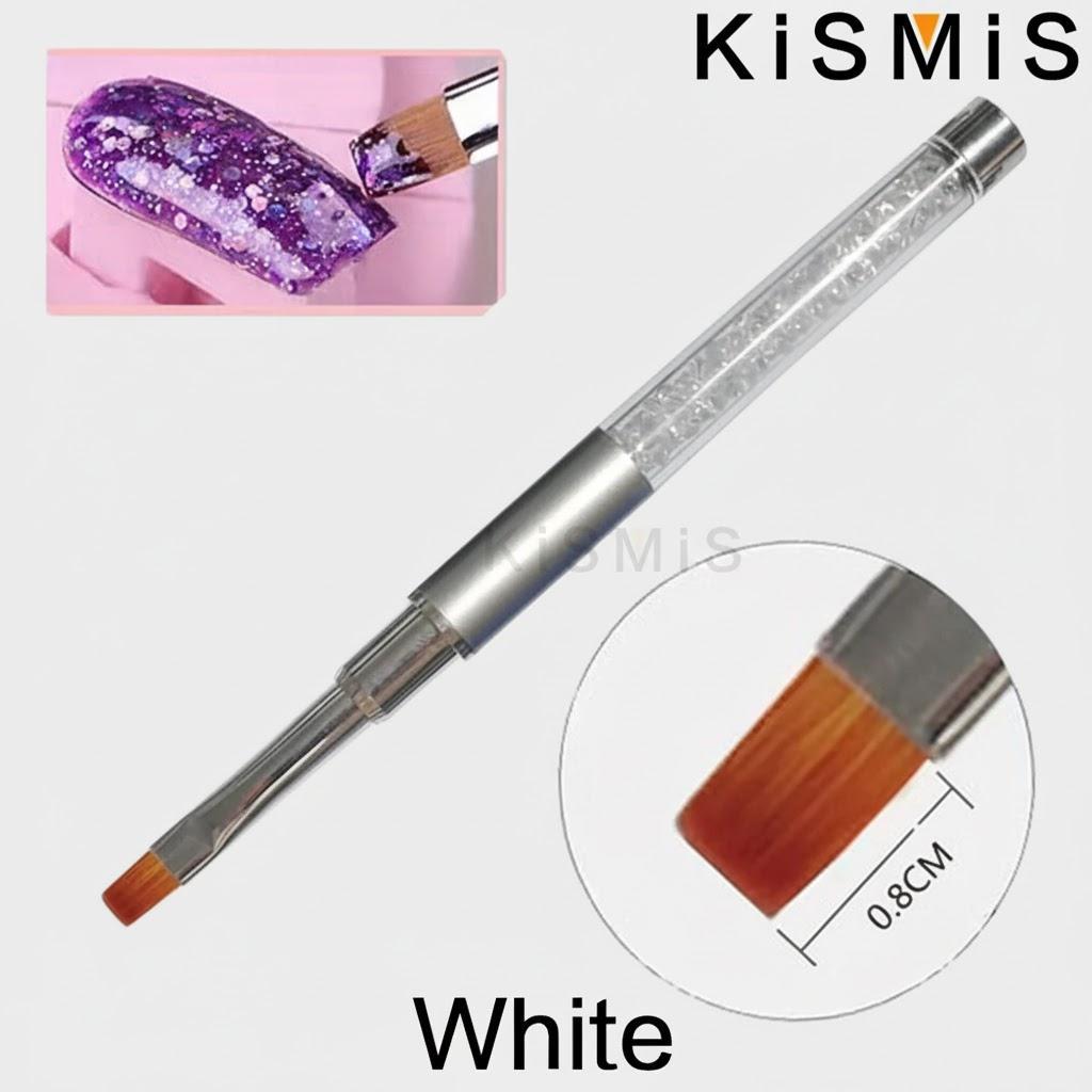 

Acrylic Nail Art Brush Pen Rhinestone Diamond Glitter Handle Carving Powder Gel Liquid Nail Brush with Cap Manicure Tool белый