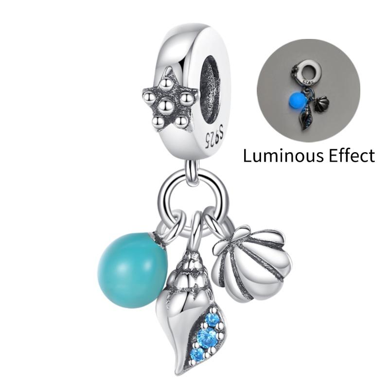 Original Charms Platacopper Luminous Halobios Charm Turtles Mermaids Starfish Bead Fit 3Mm Bracelet Diy For Women Jewelry