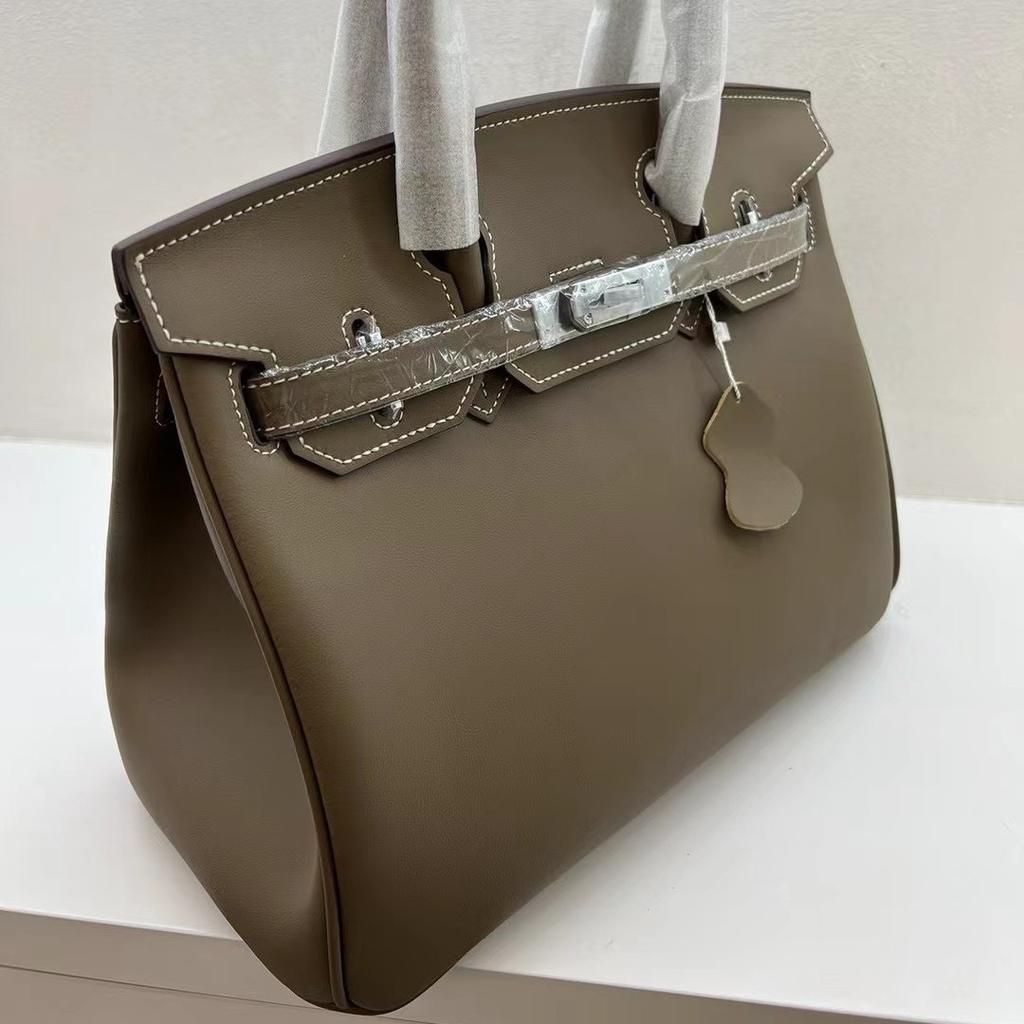 Neue Leder Swift Leder Silberne Schnalle Platin Tasche Erste Schicht Rindsleder Atmosphärische Handtasche Mode Styling Schultertasche Damen