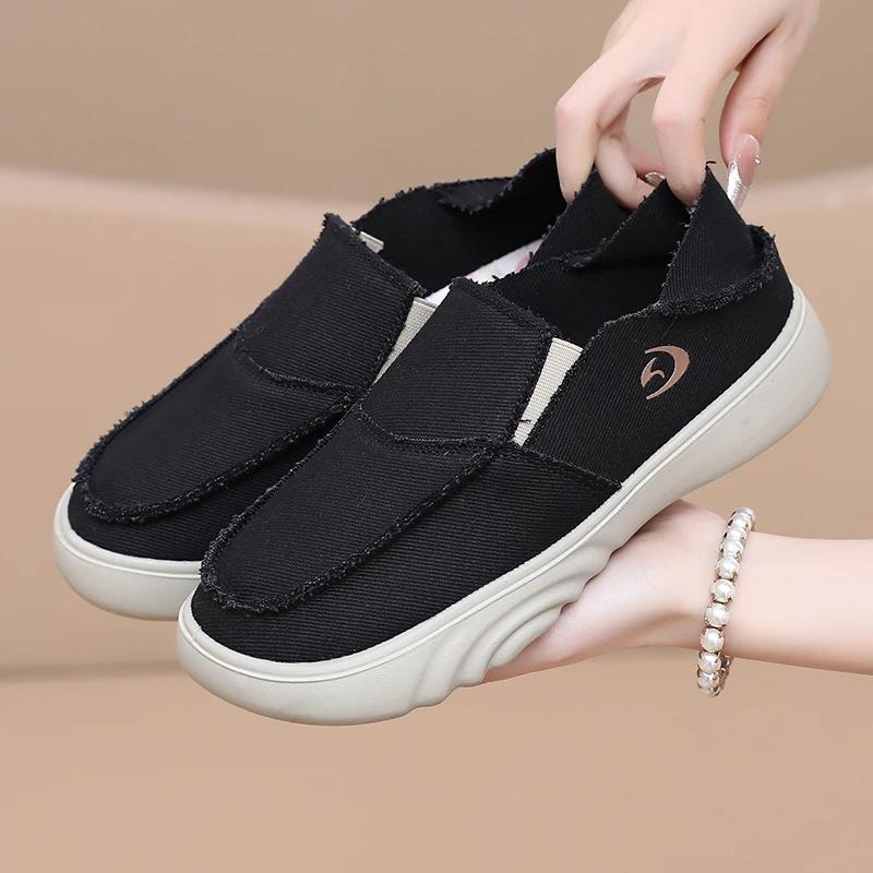 Fashion 2025 New Women's Casual Shoes Comfortable Commuting Travel Shoes Lightweight Skid-Resistant Low-Top Canvas Shoes