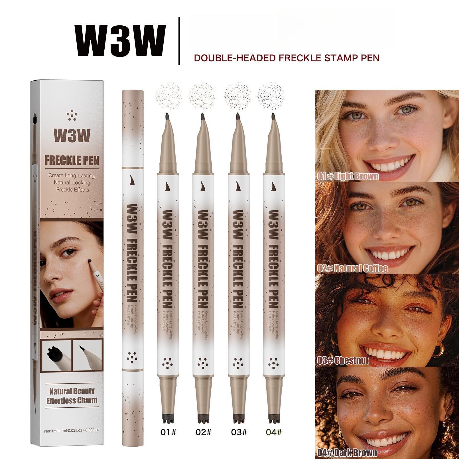 4PCS Dual-Ended Freckle Pen Set, Faux Freckle Stamp and Dotting Tool Kit, Long-Lasting Waterproof Natural-Looking Freckle Makeup 4PCS