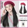 Synthetic Knitted Hat Wig For Women Long Wavy 16inch Black-brown Hair Warm Soft Knitted Autumn Winter Cap Heat Resistant Wig