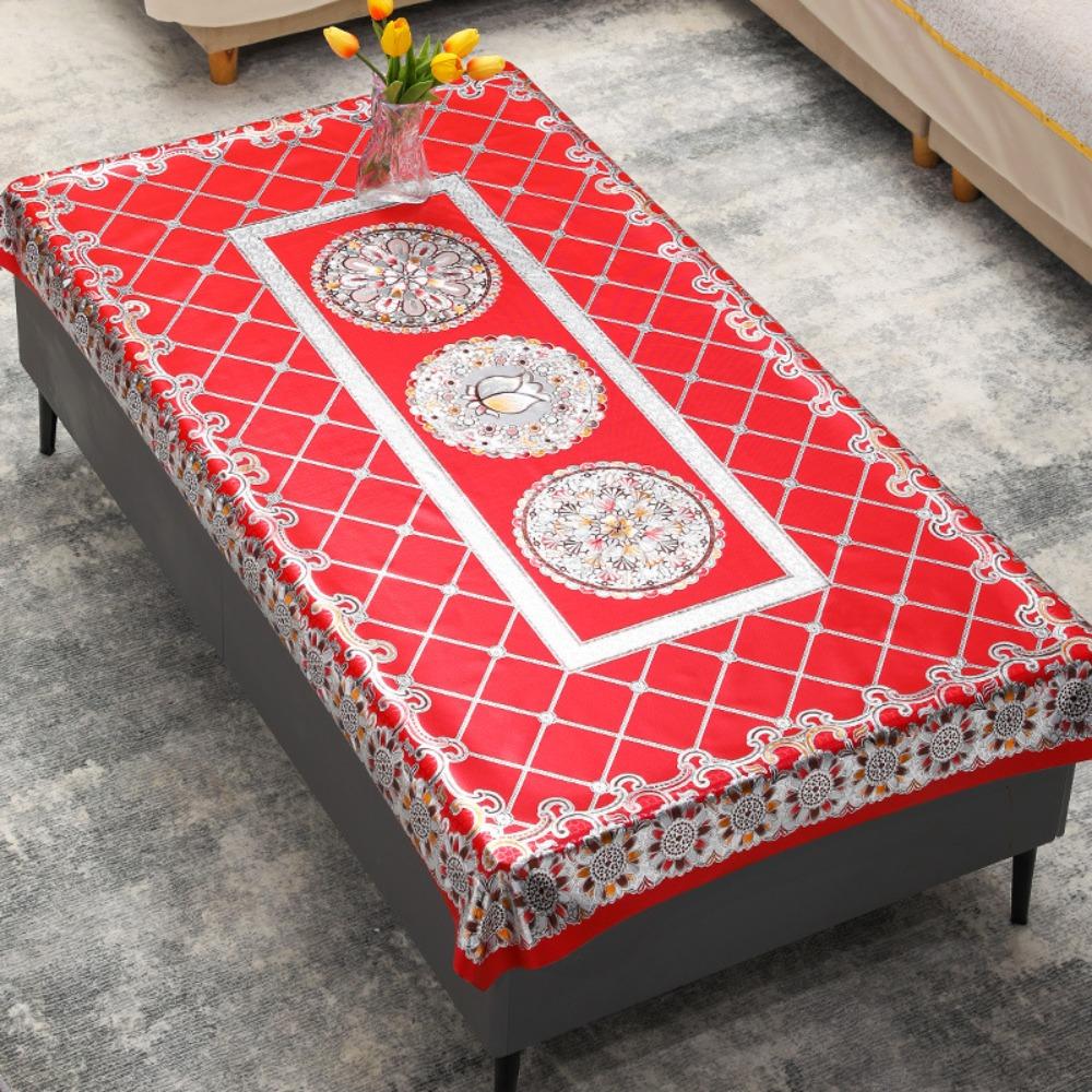 PVC Floral Tablecloth 90x150cm Dessert Table Cover Home Decoration Tea Table Cover  Wedding