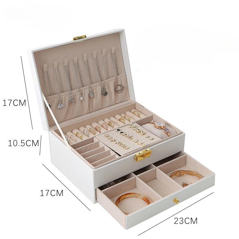 

Necklace, bracelet, earring, jewelry box High-end Jewelry Organizer Box with Large Capacity and Exquisite Design for 23x17x10.5cm белый
