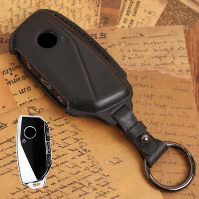 Genuine Leather Key Chain Fob Cover Case For Bmw Ix 2 3 4 5 Series X3 X5 2024