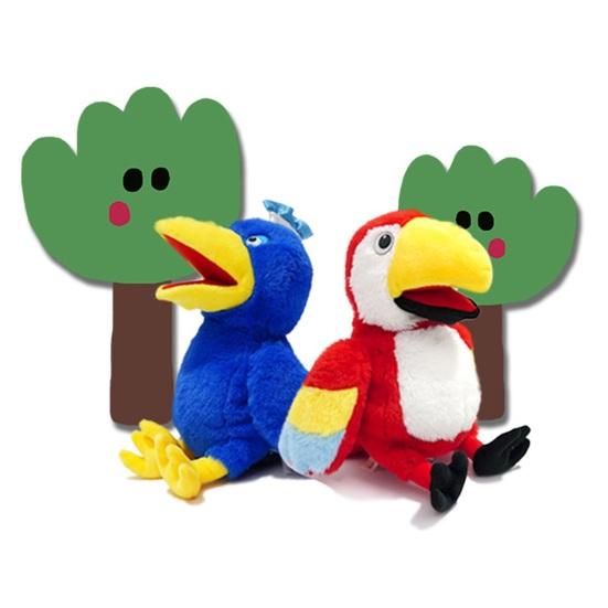 Plüsch Papagei Handpuppe mit beweglichem Mund Interaktives Zootier Spielzeug für Kinder Erwachsene Weich Stofftier