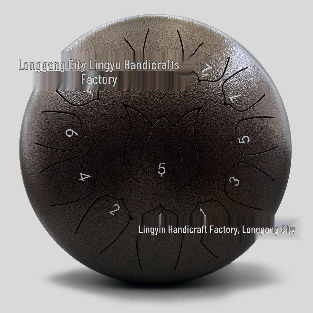 Chinese Style 13-Tone Lotus Steel Tongue Drum (12-inch): Ethereal Children's Educational Percussion Instrument