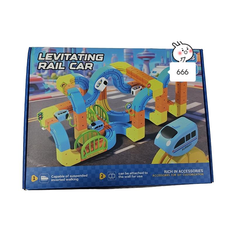 Electric Magnetic Track Car Set - Versatile Children's Puzzle Toy Anti-Gravity Magnetic Blocks Play Vehicle Birthday Gift