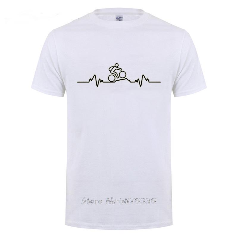Funny Birthday Gifts Men Husband Dad Father Guys Friend Son Mountain Biker Heartbeat Pulse Cyclinger T Shirt Cycle TShirt