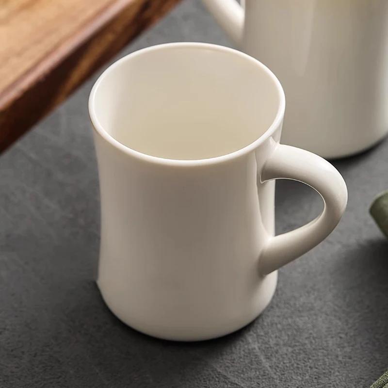 350ML White Ceramic Mug Home Coffee Mug Ceramic Mug Living Room Coffee Table Decoration Ornament Breakfast Drinking Utensil