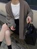 Women's Mid-Length 100% Wool Thick Cardigan - Elegant, Versatile, Loose Fit Cashmere Knitwear