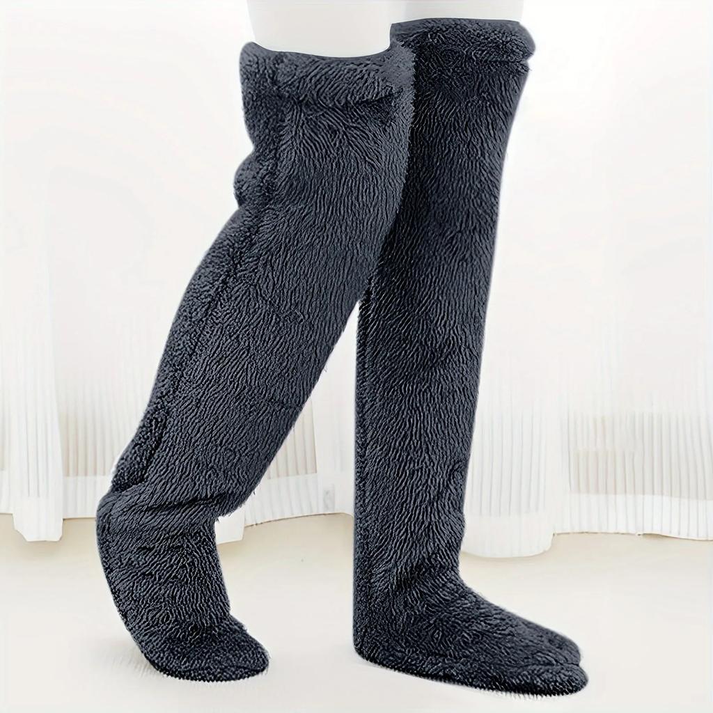 Thickened Fleece Long Socks for Fall and Winter Warm Knee-Protection Socks for Men and Women Ideal for Cold Legs and Sleep