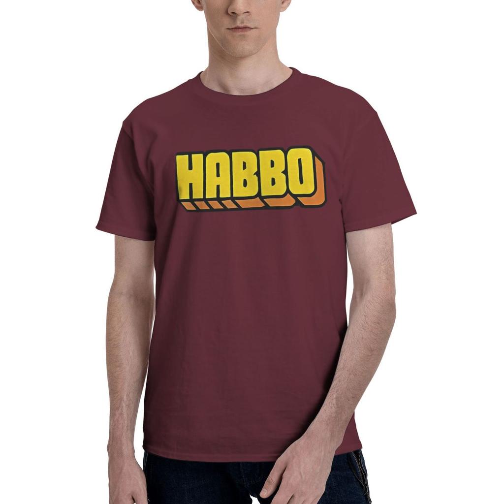 Habbo Hotel 100 Cotton Casual Breathable Confortable Men Top Mens TShirts Graphic Tee