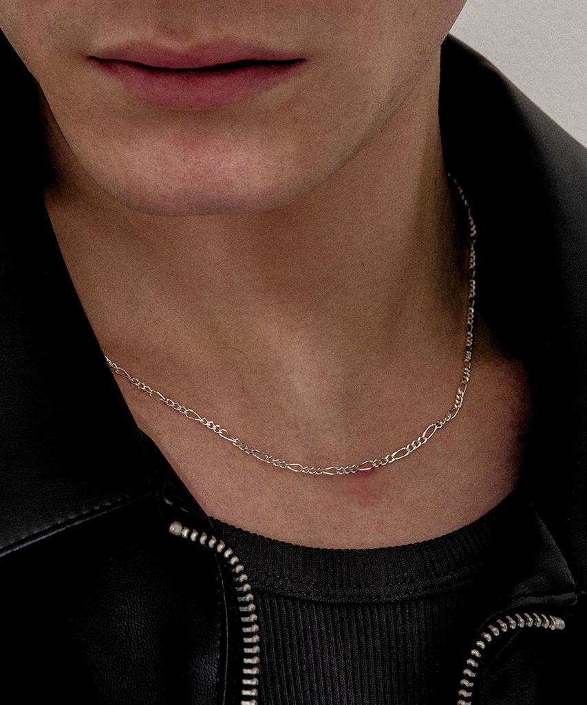 Ag47 M.C-N-04 Figaro Chain Point Necklace