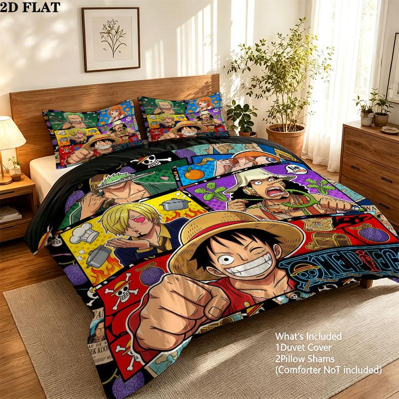 Juego de Colcha con Estampado de Una Pieza Funda de Colcha Funda de Almohada Regalo de Cumpleaños para el Hogar(1 * funda nórdica + 2 * fundas de almohada, sin núcleo)