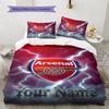 Arsenal F Custom Name Pattern Bedding Quilt Set Quilt Cover Pillowcase Home Birthday Gift(1 * Duvet Cover + 2 * Pillowcase, Without Core)