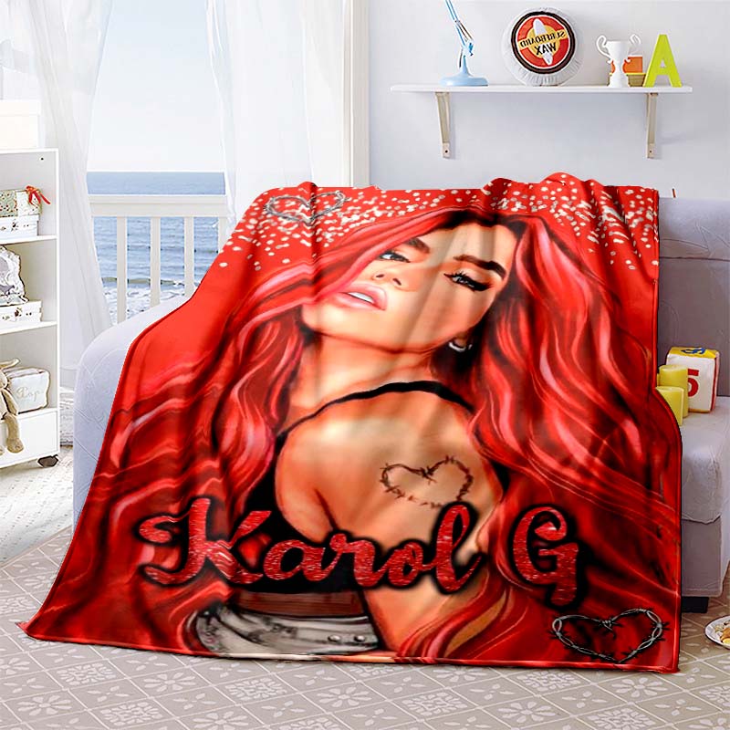 Customizable K-KAROL-G flannel blankets, perfect for autumn warmth, suitable for children and adults, and stylish K-POP shawls