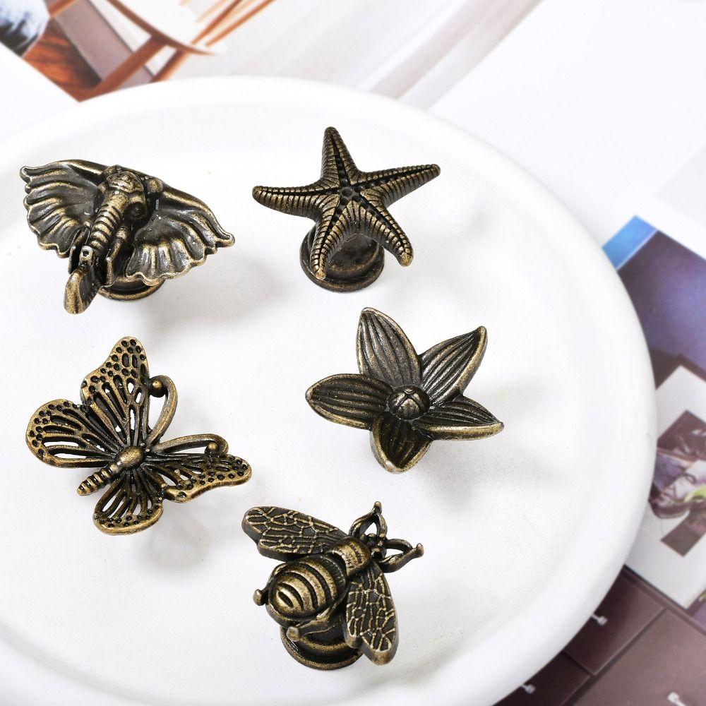 1pc Zinc Alloy Vintage Cabinet Knobs Decorative Animal Shape Cabinet Handle DIY Furniture Hardware Drawer Pull Handles Wardrobe
