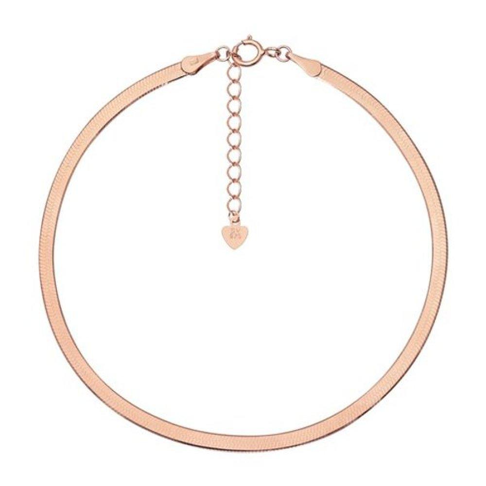 Snake 92.5 Silver High-Quality Snake Chain Rose Gold Chain Silver Anklet