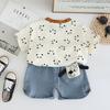 Boys' Summer Outfit Set Children's Set Summer Cartoon Print Three-dimensional Boys' Baby Short Sleeved Two-piece Set