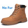 Outdoor Men Boots Handmade Winter Plush Snow Shoes Suede Genuine Leather Ankle Motorcycle Boots Upscale Military Men Shoes