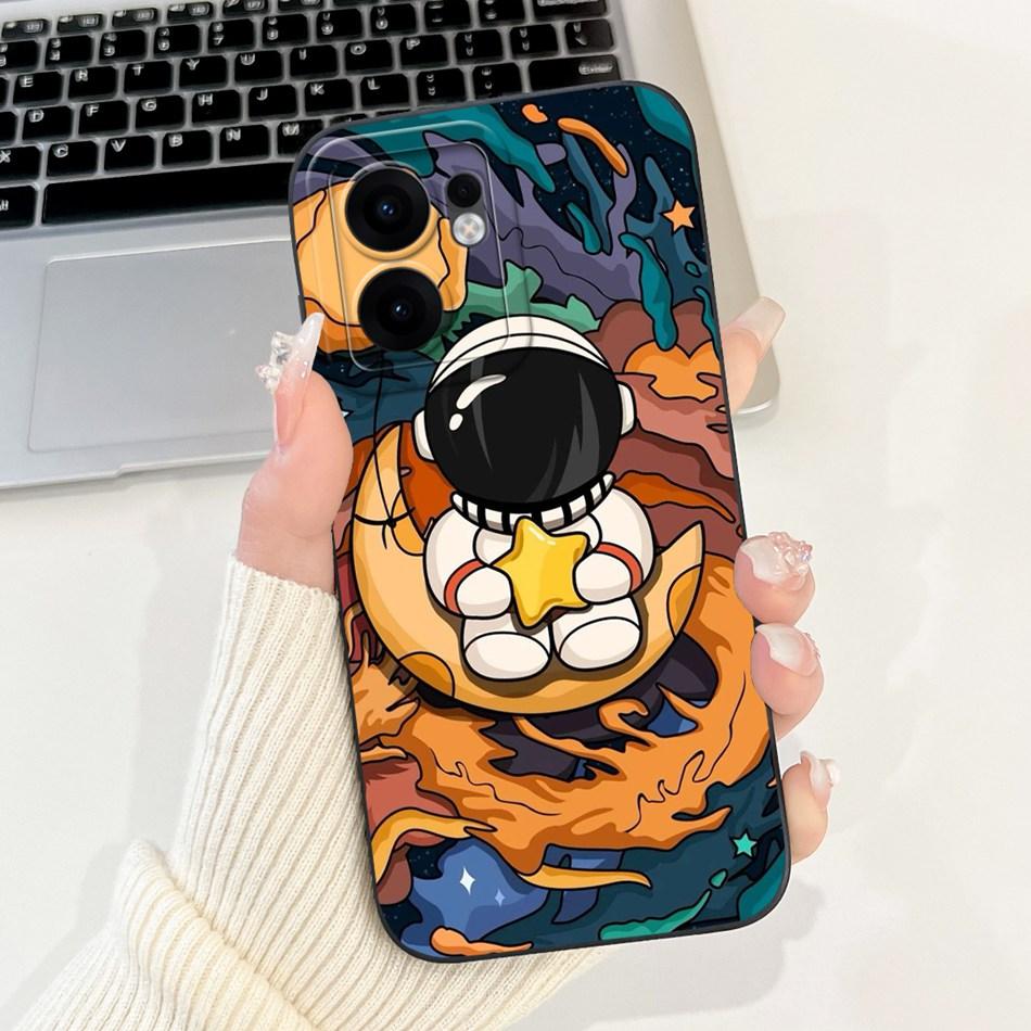 For OPPO Reno13 F 4G 5G Reno13 Pro Cute Cartoon Astronaut Cat Phone Case Reno 13F 13 13Pro Soft Silicone Shockproof Cases