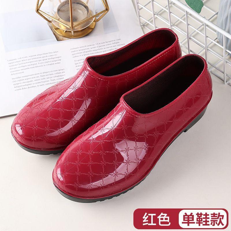 

Новая весенне-осенняя обувь женская слиток мелкий вырез плоская подошва нескользящая теплая интегрированная резиновая обувь ультралегкая мягкая рабочая обувь для воды 39