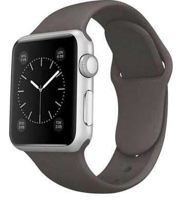 Rubber Sports Strap for Apple Watch 4 5 6 7 8 9 Se 42/44 Graphite