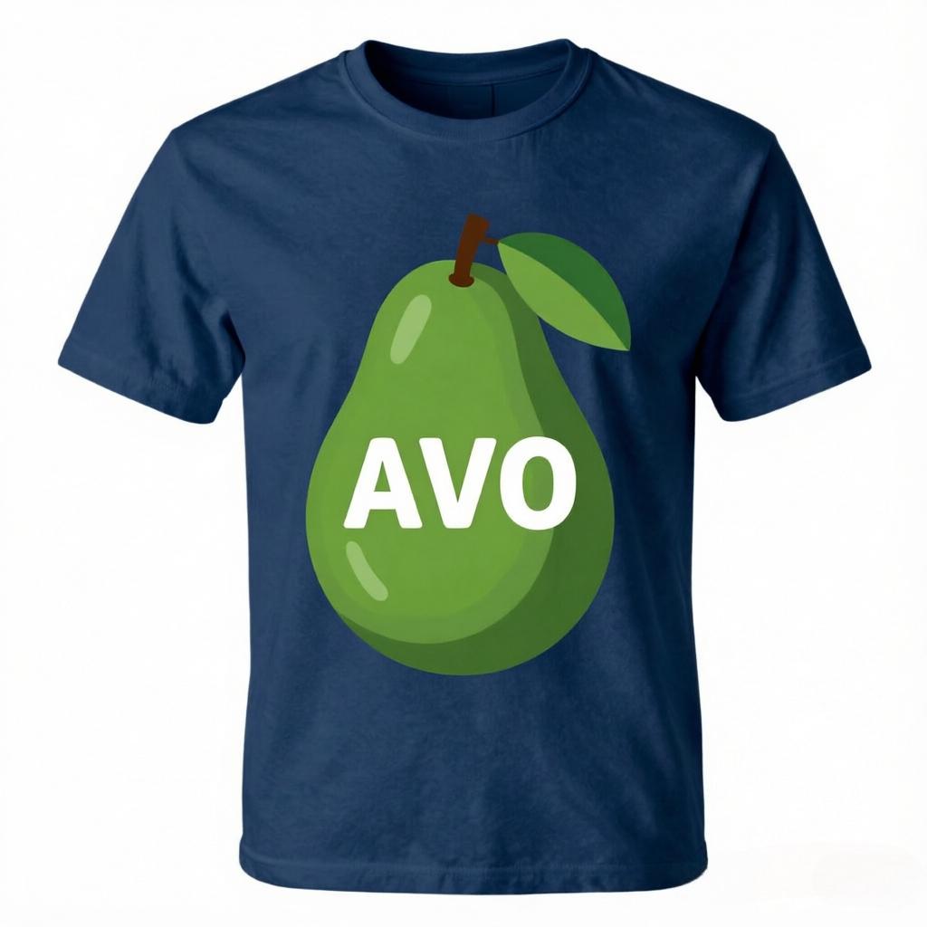 Avo Letter On Whole Avocado Graphic Tshirt Unisex Unisex Minimalist Foodie Cotton Tee Casual Short Sleeve Tops