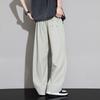 Men’s Plus Size Ice Silk Stretch Knit Wide-Leg Casual Pants
