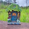 Solar Resin Decorations Flower House Shape Outdoor Waterproof Lawn Lamp Resin Decorations Garden Lamp