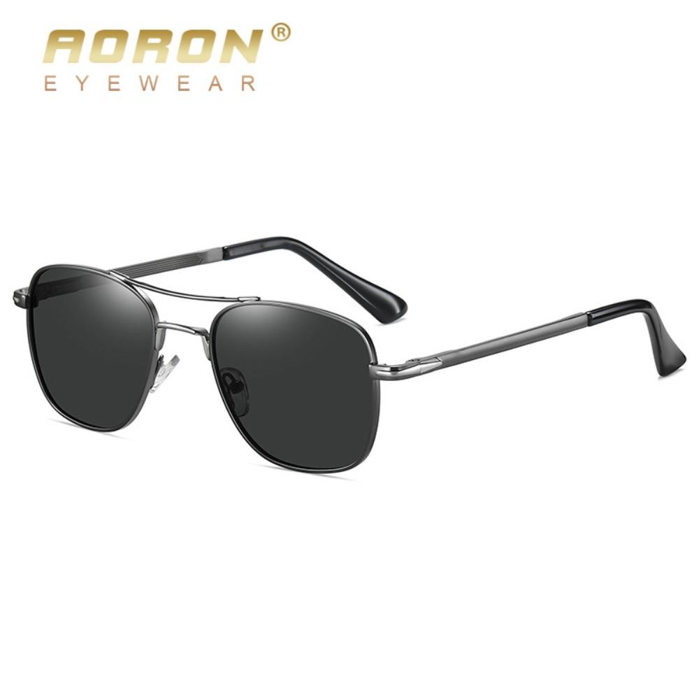 aoron Polarized Sunglasses Men's Fashion Double Beam Metal Sunglasses Outdoor Cycling Sunglasses
