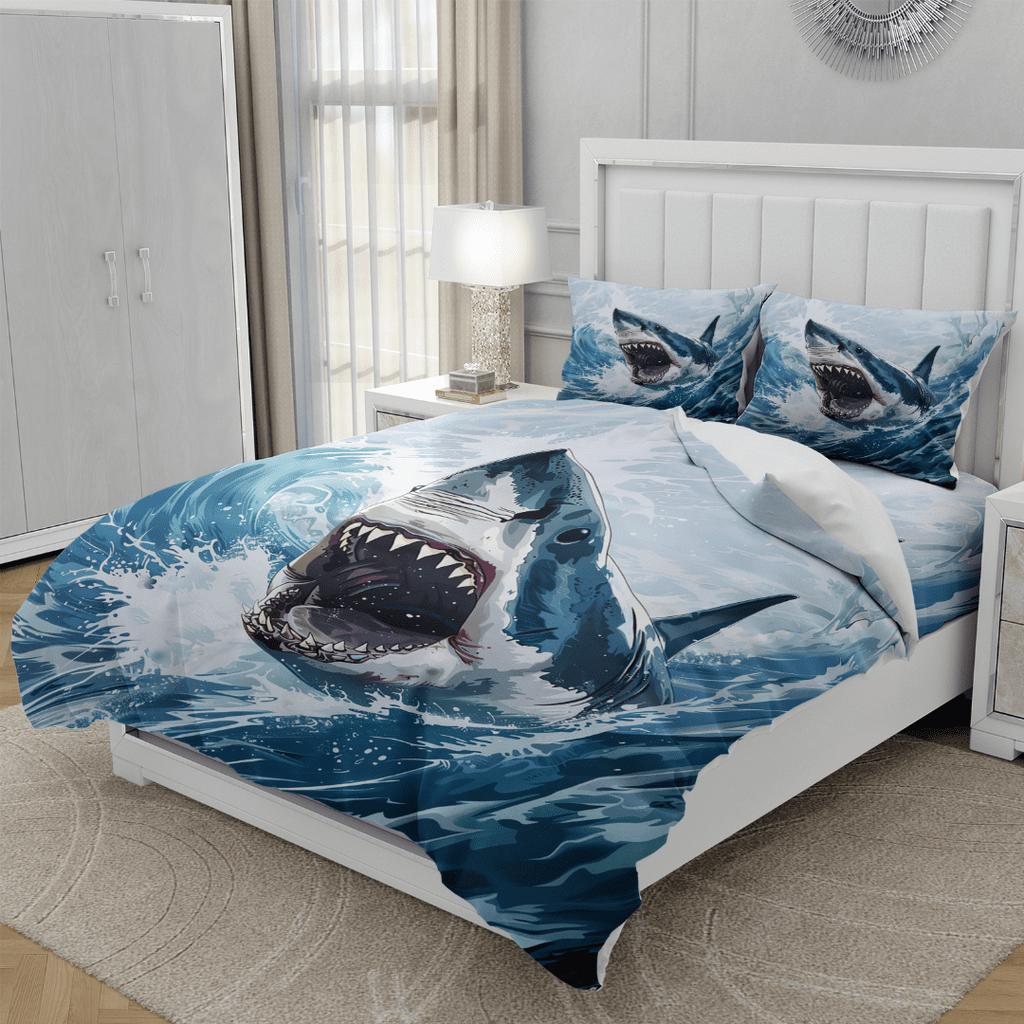 Comforter Shark Painting S High End Bedding With Pillows Home Decorqueen Size Suitable Children Kids And Adults