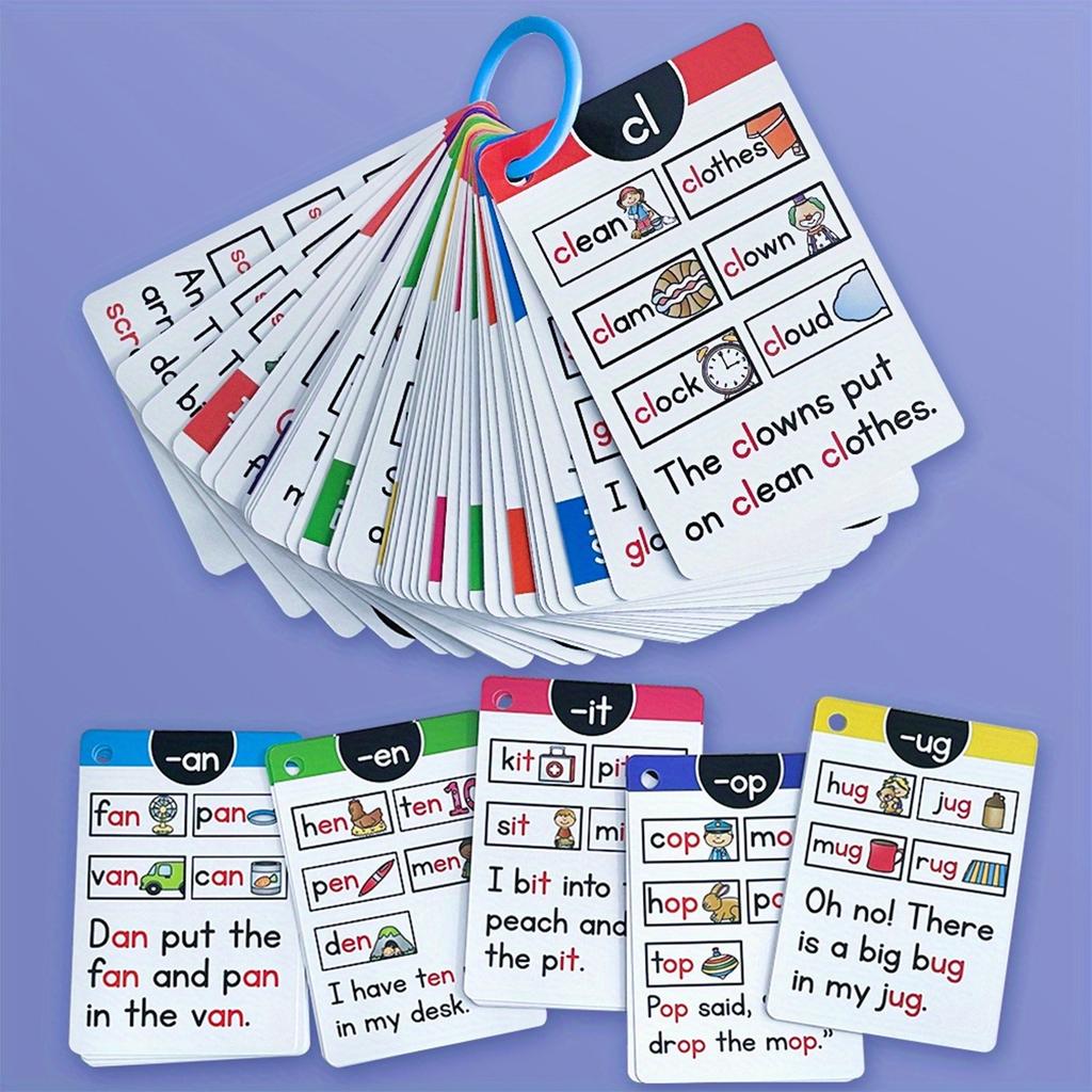 English Phonics Pronunciation Practice Flashcards Word Memory Cards