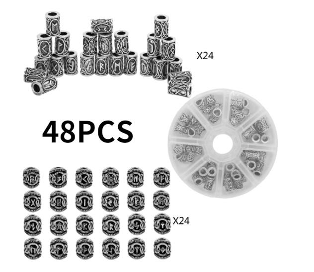 Viking Beard Beads Antique Norse Hair Tube Beads Dreadlocks Beads for Hair Braiding Pendant DIY Jewelry Hair Decoration UHB