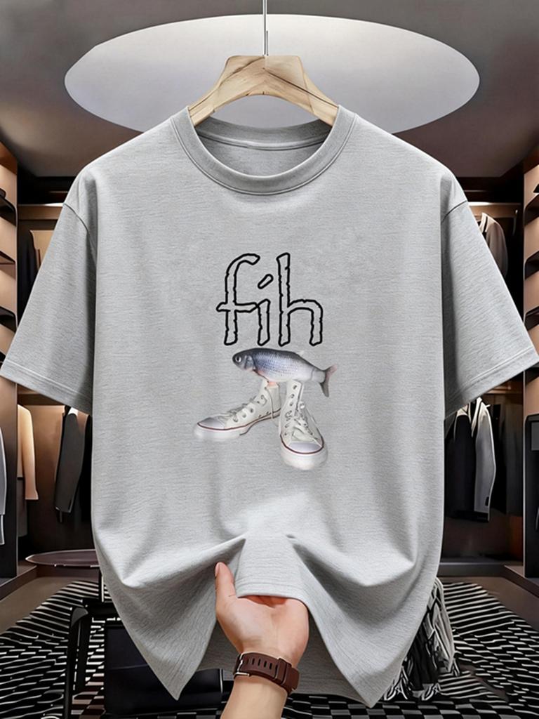 New Style Fih Shoes Graphic T Shirts Funny Misspelled Fish Meme Tshirtsunisex Casual Fashion Short Sleeve Tshirt