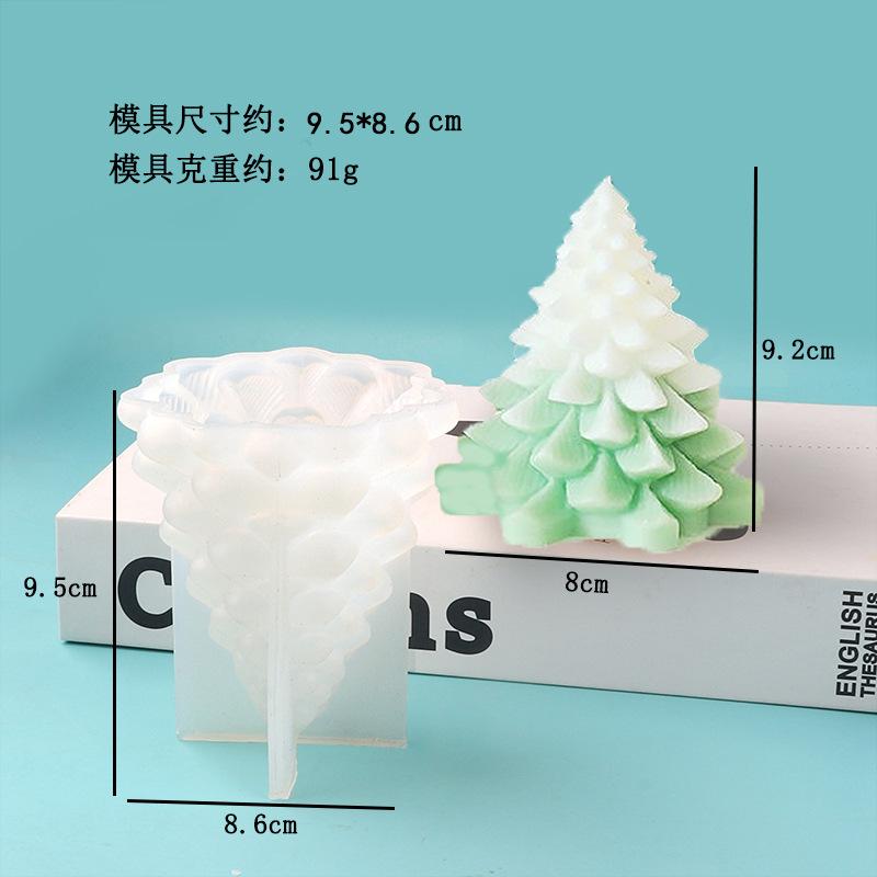 3D Christmas Tree Candle Silicone Mold DIY Christmas Candle Making Kit Handmade Soap Plaster Resin Baking Tools Holiday Gifts