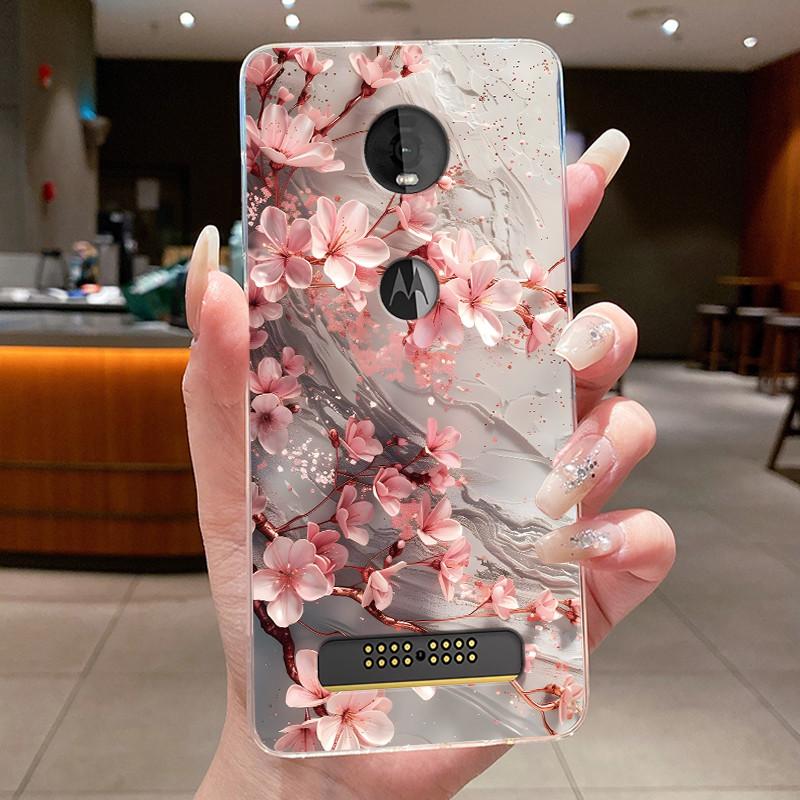 Etui Do Motorola Moto Z4 Play X4 Przezroczyste Luksusowe Modne Motyl Kwiat Miękki Silikon Tylna Pokrywa Do Moto X4 Z4 Play Etui Na Telefon
