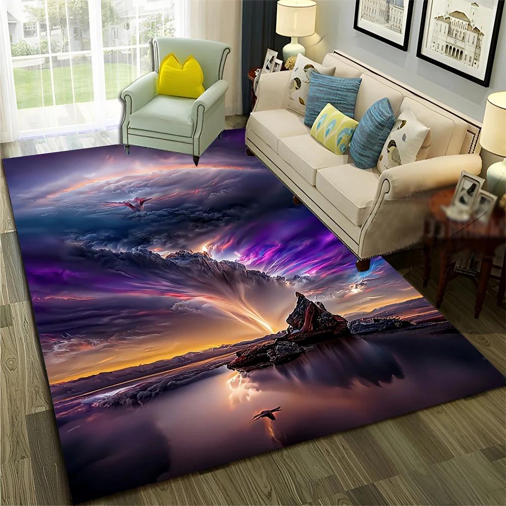 Dream Natural Tornado Cloud Twister Carpet Rug for Home Living Room Bedroom Sofa Doormat Decor,kids Area Rug Non-slip Floor Mat
