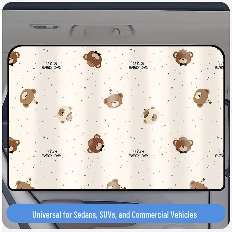 Car Magnetic Sun Shade: Cartoon Interior Children's Blackout Curtain for Summer Heat and Sun Protection.