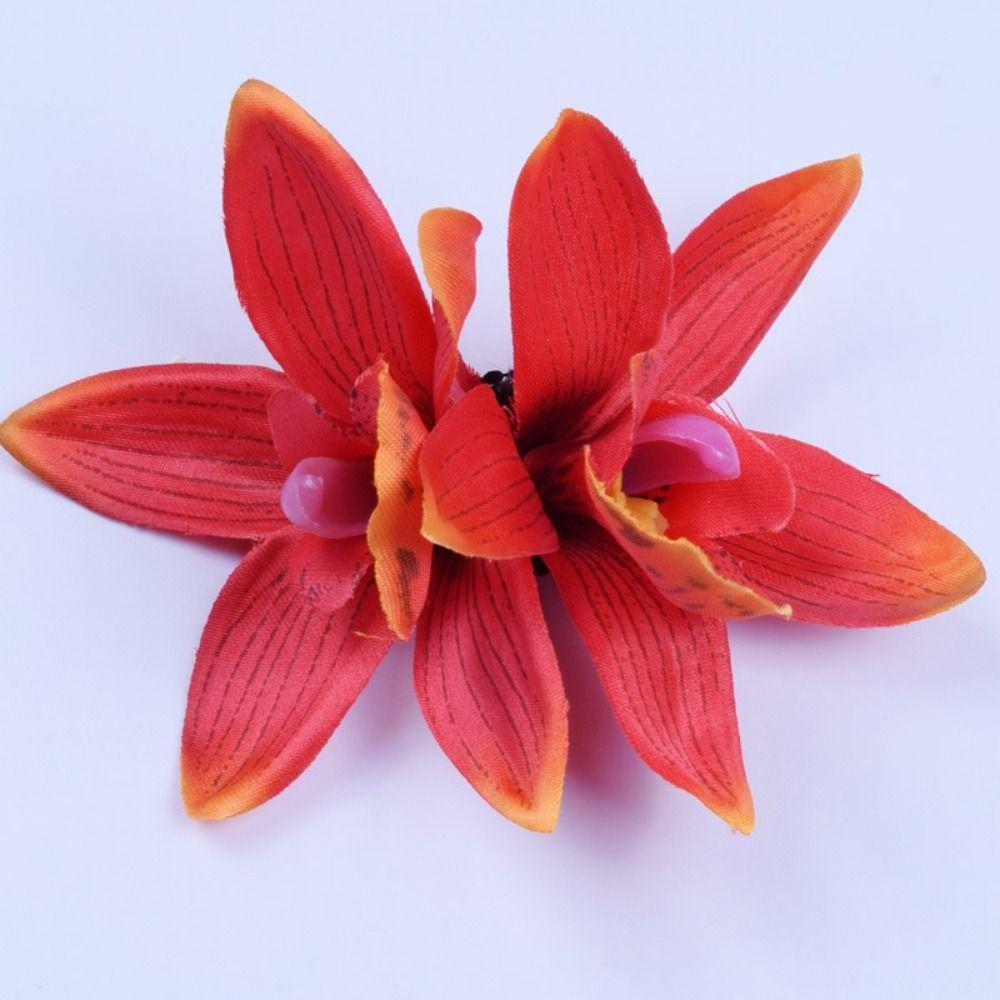 Flower Orchid Duckbill Clip Cloth Korean Style Hairpins Creative Simulation Flower Hair Clip  Party