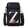 New Letter-printed Black Oblique Span Bag, Mobile Phone Bag, Light To Carry, Vertical Length and Width Change Bag