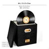 Foldable Textile Material Mix Storage Box with Lid, Vinyl Audio Disc Organizer, Large Capacity